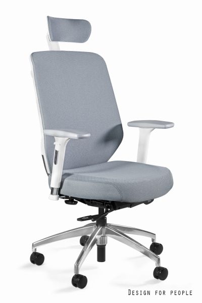 Fotel biurowy Hero - biały SM-2315 Grey ( ZM-6661-W-SM-2315)