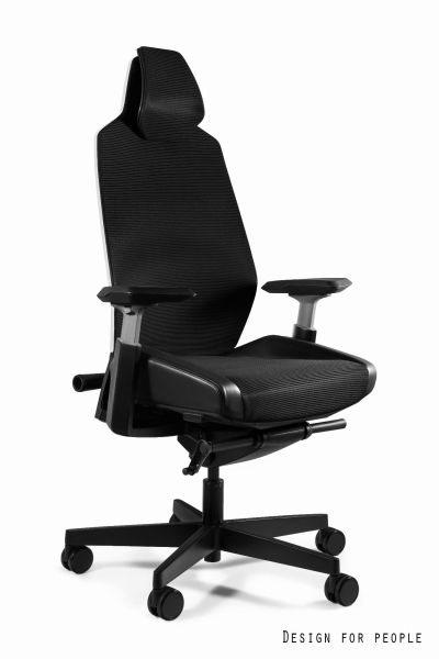 Fotel biurowy Ronin - Biały/Elastomer TPE-4 Czarny, Siatka RS01 Czarna (1286-P-RS01-TPE-4)