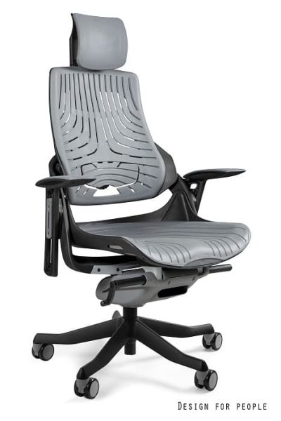 Fotel biurowy Wau - czarny TPE-8 Szary (W-609-B-TPE-8)