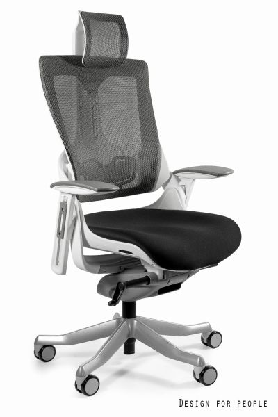 Fotel biurowy Wau 2 - biały BL418 Black/NW41 Charcoal (W-709-W-BL418/NW41) 