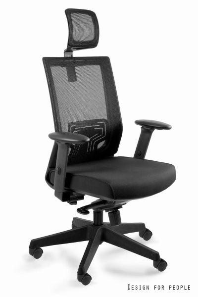 Fotel biurowy Nez - Skóra naturalna HL-4 Czarna