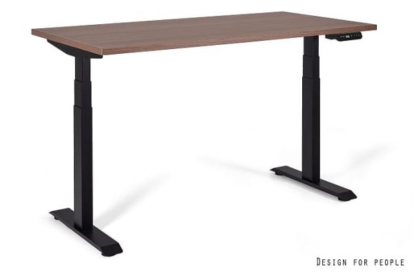 Biurko ACTIVE I - CZARNY - STELAŻ I BLAT - 140X70 CM - YZ-17 WALNUT