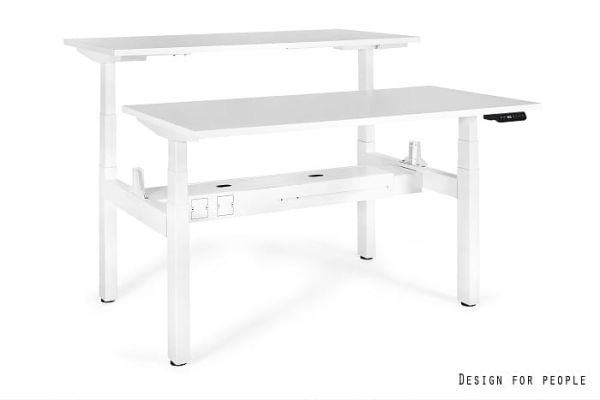 Biurko ACTIVE II - BIAŁY - STELAŻ I BLAT - 2X(140X70 CM) - YZ-02 BIAŁY