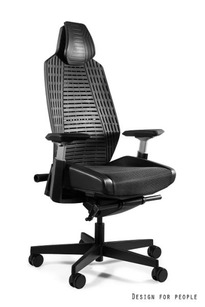 Fotel biurowy Ronin - Czarny/Elastomer TPE-4 Czarny, Siatka RS01 Czarna