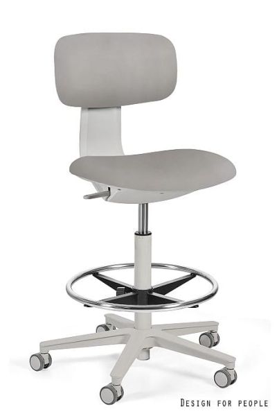 Krzesło medyczne ROBIN - SZARY STELAŻ, EKO-SKÓRA BST323-071