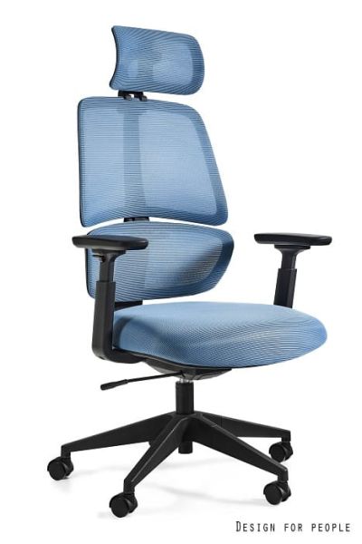 Fotel biurowy ERGO - SIATKA/TKANINA NIEBIESKA