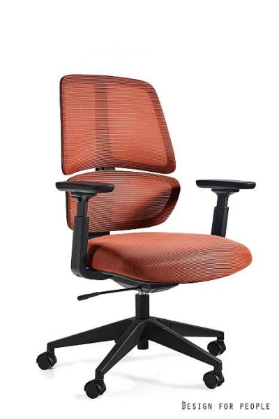 Fotel biurowy ERGO LOW - SIATKA/TKANINA POMARAŃCZOWA