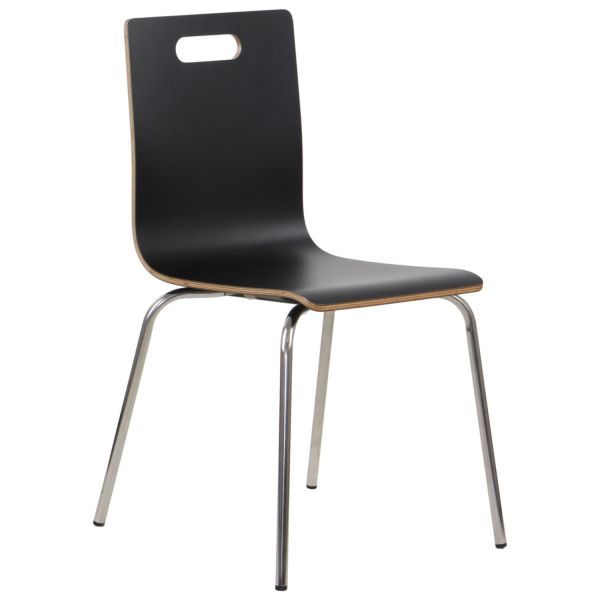 Krzesło stacjonarne WERDI A w kolorze stali nierdzewnej i czarnym