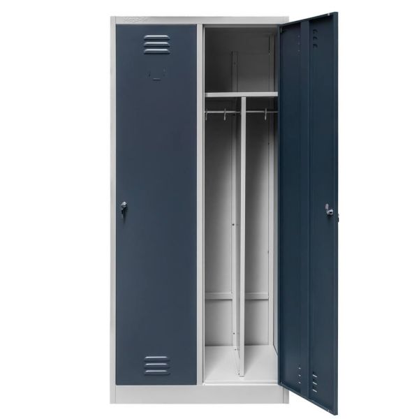 Szafka BHP ubraniowa Mega-M pracownicza 2-drzwiowa z przegrodami S-80 cm