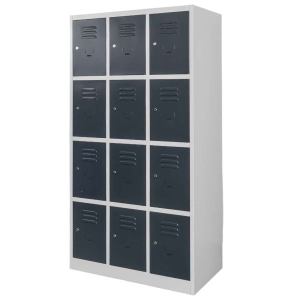 Szafka skrytkowa BHP Mega-M J-90/12 Szaro-Grafitowa