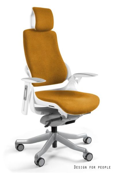 Fotel biurowy  WAU - BIAŁY/TKANINA PL03 CARAMEL