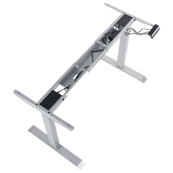 Stelaż z elektryczną regulacją wysokości  UT04E-2T - szary,  dwusilnikowy