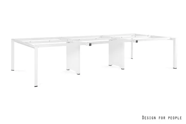 Stelaż stołu, biurka PASON - WORKSTATION 6 - BIAŁY - STELAŻ - SZEROKOŚĆ 360 CM