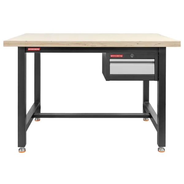 Stół warsztatowy z szafką narzędziową z szufladą WERKBERG S-120 cm grafit/szary