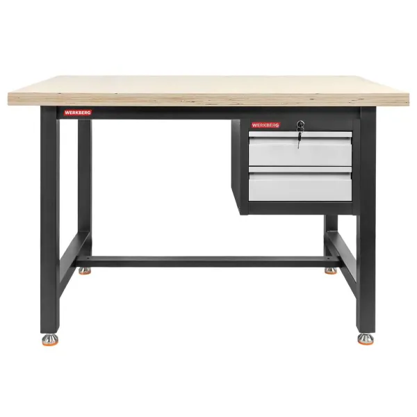 Stół warsztatowy z szafką narzędziową z 2 szufladami WERKBERG S-120 cm grafit/szary