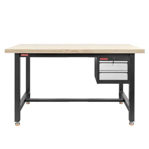 Stół warsztatowy z szafką narzędziową z 2 szufladami WERKBERG S-150 cm grafit/szary
