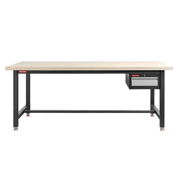 Stół warsztatowy z szafką narzędziową z szufladą WERKBERG S-200 cm grafit/szary