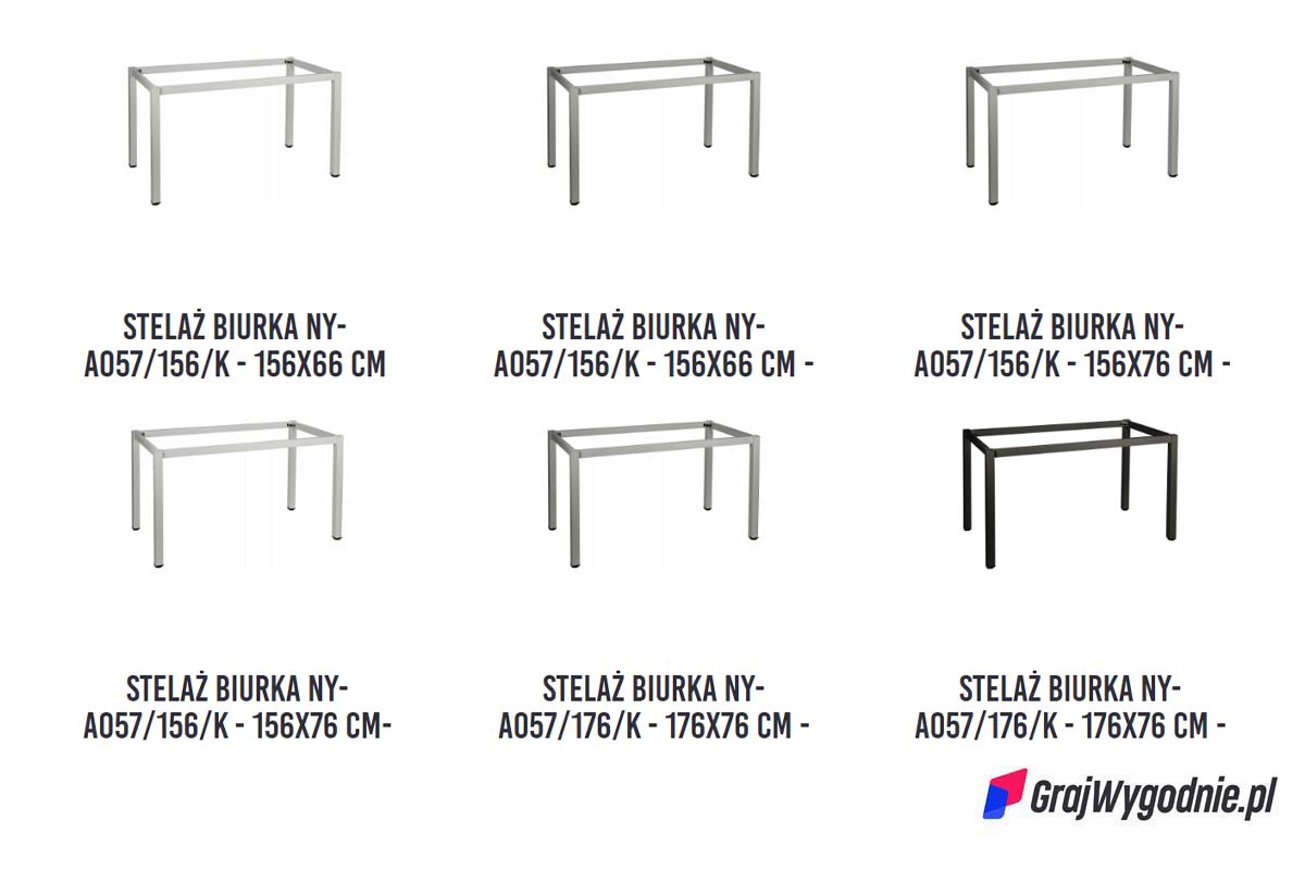 Oferta stelaży biurek i stołów GrajWygodnie.pl z kwadratową nogą