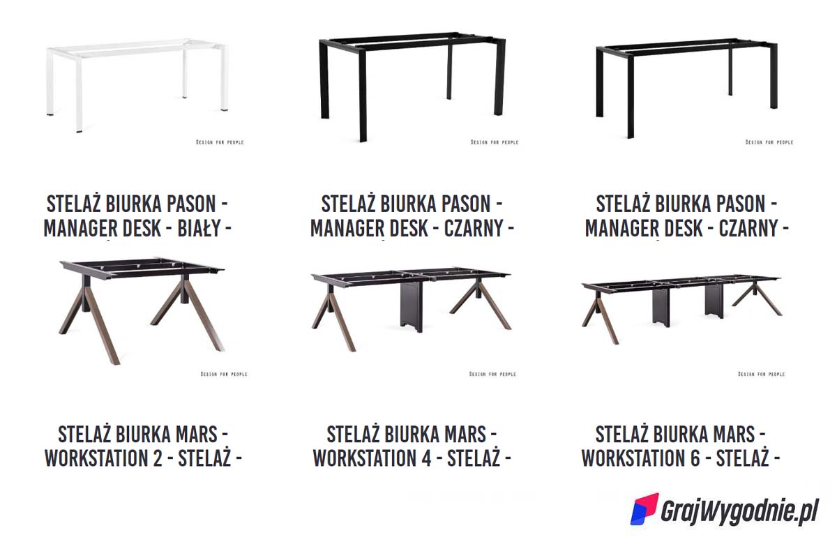 Oferta biurek GrajWygodnie.pl z kwadratową nogą