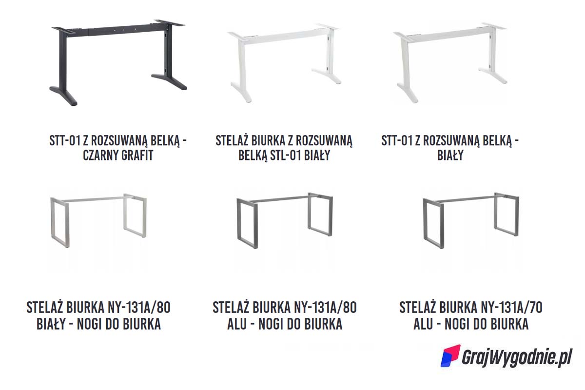 Oferta stelaży biurek rozsuwanych