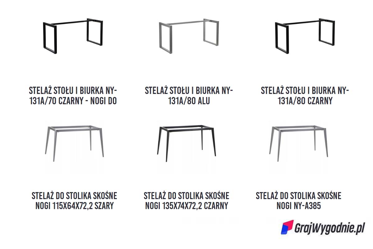 stelaż biurek skandynawskich loft