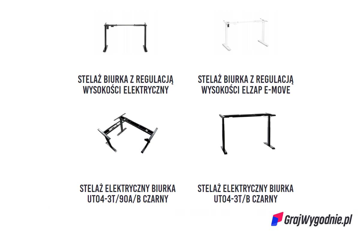 Oferta stelaży biurek z elektryczną regulacją